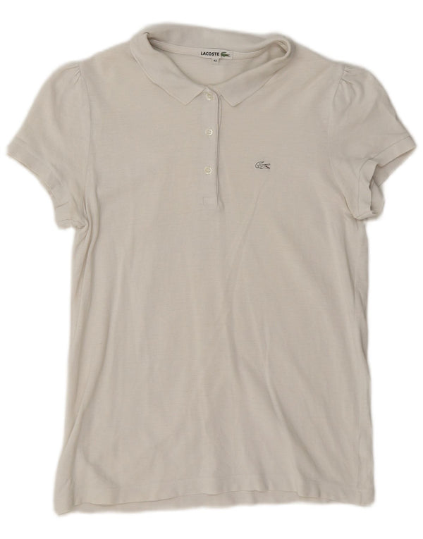 Lacoste Womens Polo Shirt Size 42 Large White Cotton