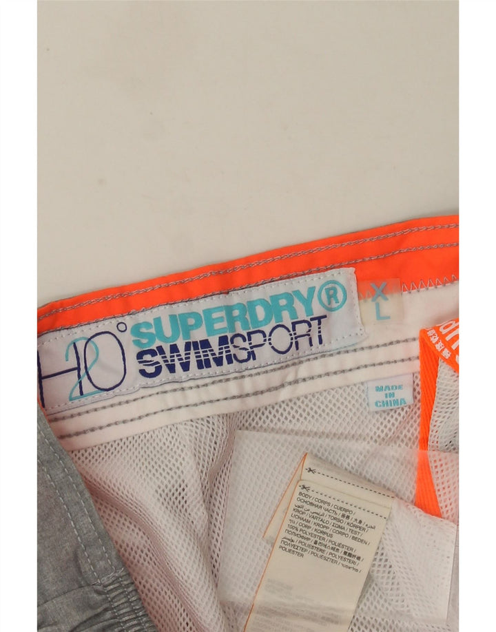 Мужские спортивные шорты с рисунком Superdry XL, серые, полиэстер