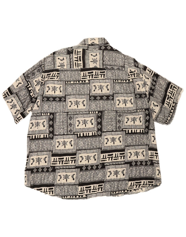 Мужская рубашка с коротким рукавом BOULEE, размер 45/46, 2XL, черная вискоза в стиле пэчворк