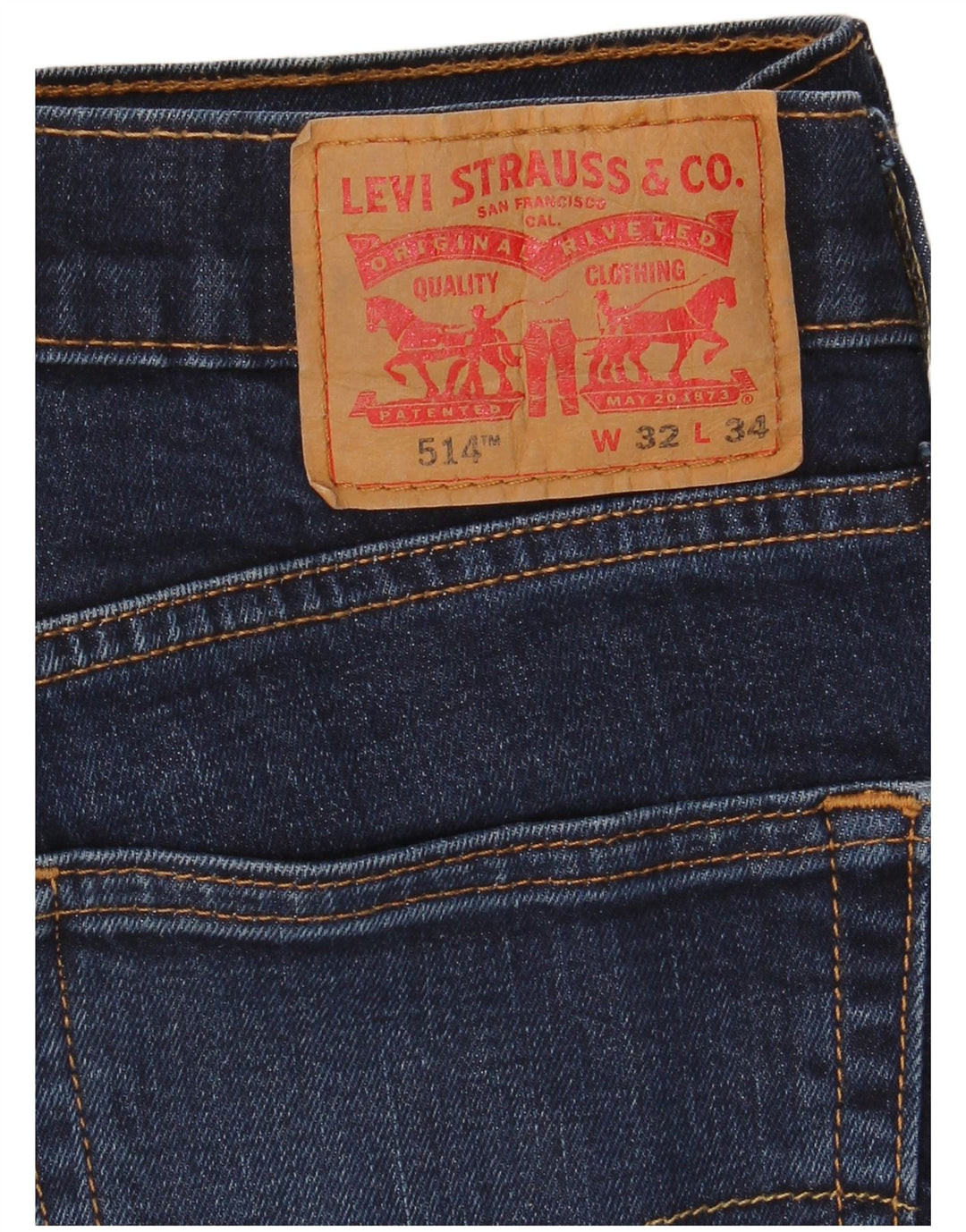 Мужские прямые джинсы Levi's 514 W32 L34 темно-синие, хлопок
