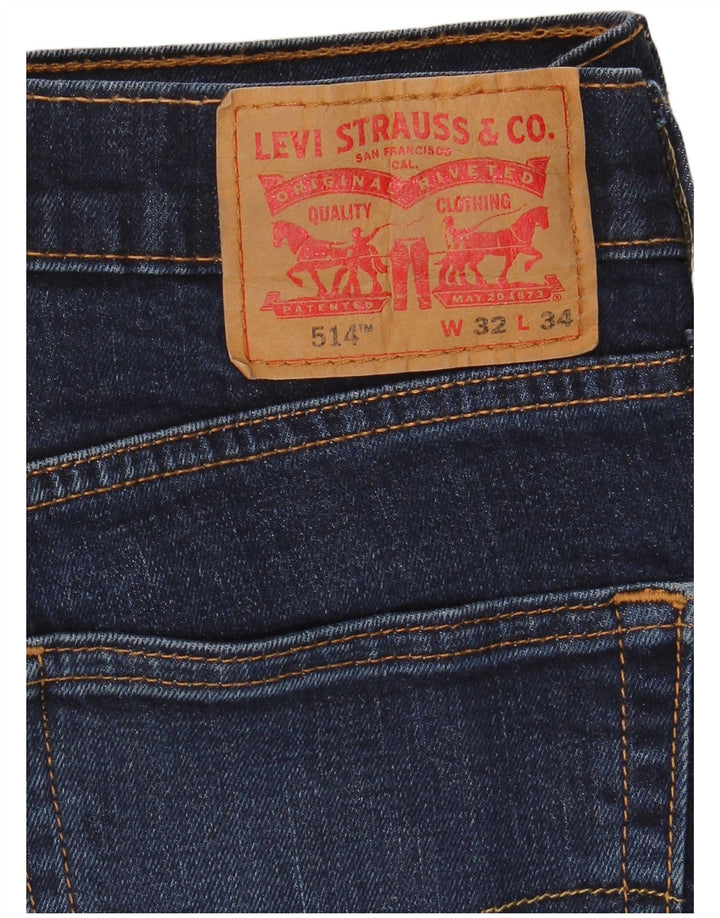 Мужские прямые джинсы Levi's 514 W32 L34 темно-синие, хлопок