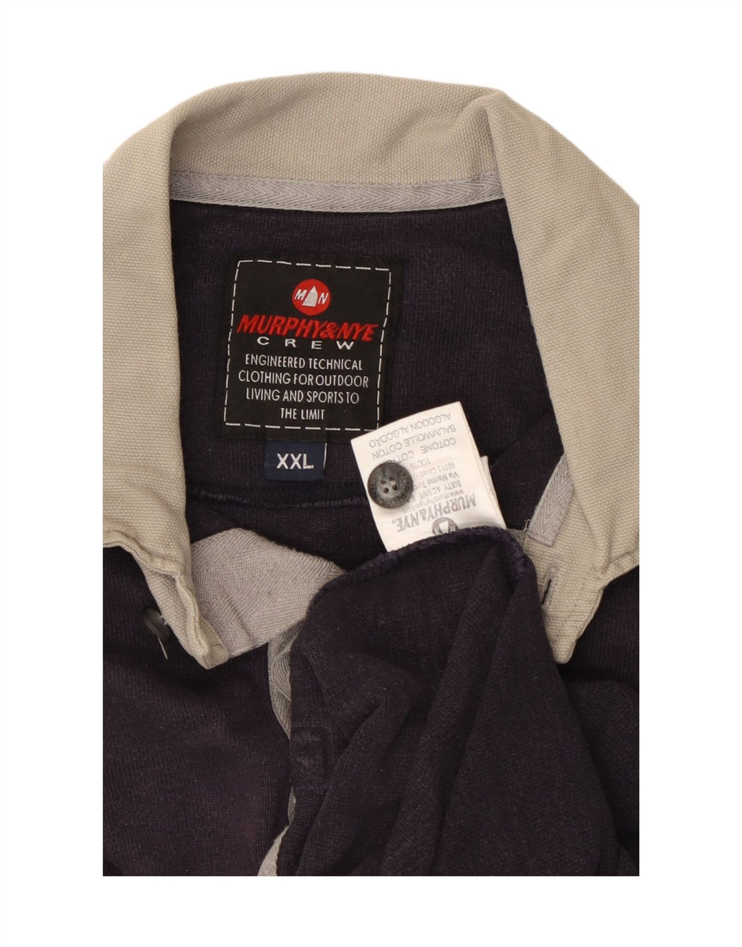 Мужская рубашка-поло для регби с длинным рукавом MURPHY & NYE 2XL, темно-синяя, хлопок