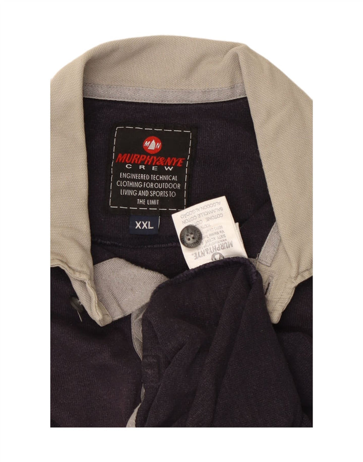 Мужская рубашка-поло для регби с длинным рукавом MURPHY & NYE 2XL, темно-синяя, хлопок