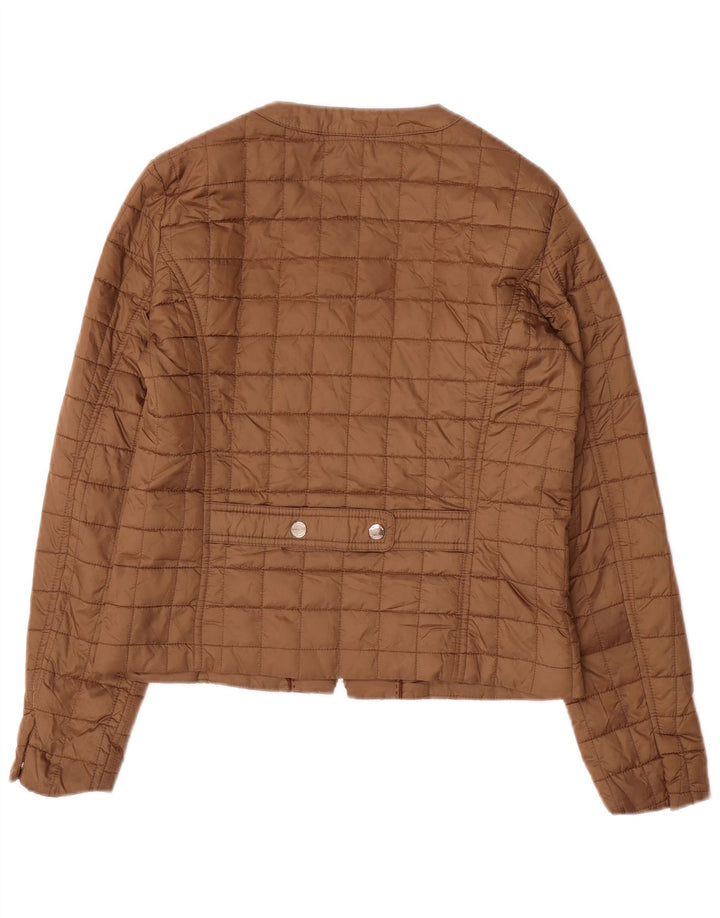 Женская стеганая куртка Massimo Dutti UK 12, средний коричневый, полиэстер
