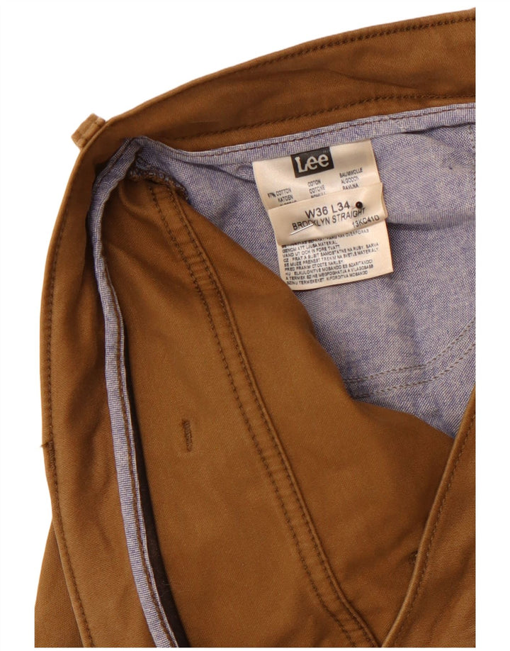 Мужские прямые повседневные брюки LEE Brooklyn W36 L30, коричневые, хлопковые