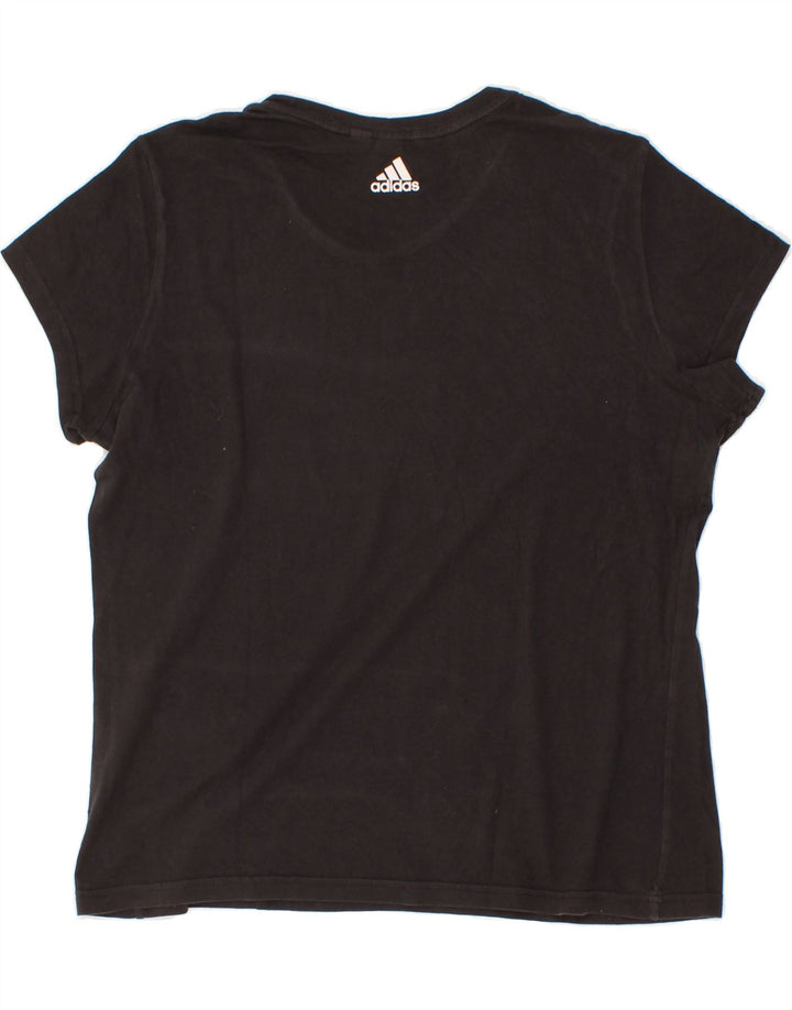 ADIDAS Womens Graphic T-Shirt Top UK 16 Large Grey Vintage Adidas and Second-Hand Adidas from Messina Hembry 