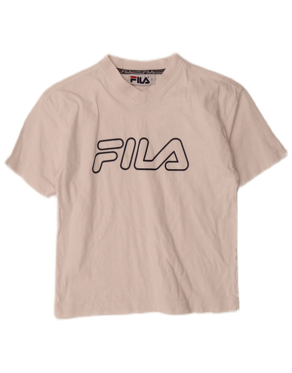 Женская укороченная футболка с рисунком Fila Top UK 10, маленький белый хлопок