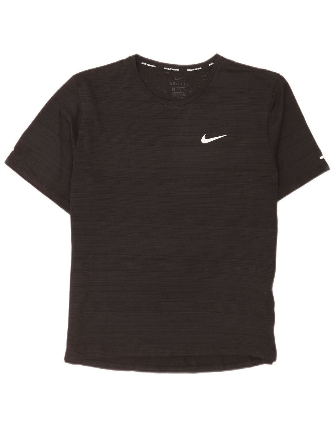 Мужская футболка Nike Dri Fit, средний черный полиэстер в тонкую полоску