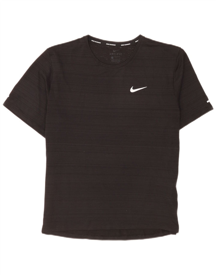 Мужская футболка Nike Dri Fit, средний черный полиэстер в тонкую полоску