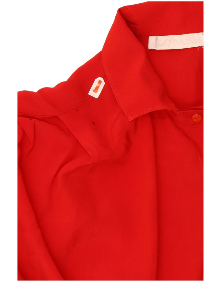 Винтажная женская блузка-рубашка IT 46, большая красная