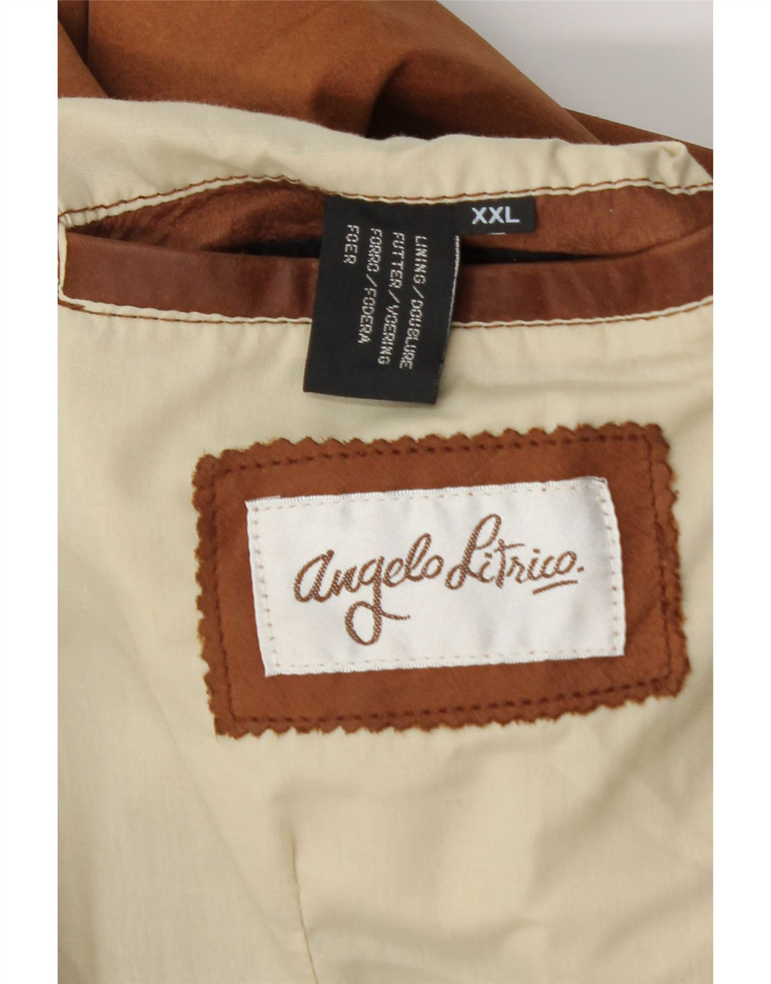 ANGELO LITRICO Мужской кожаный жилет 2XL коричневый кожаный