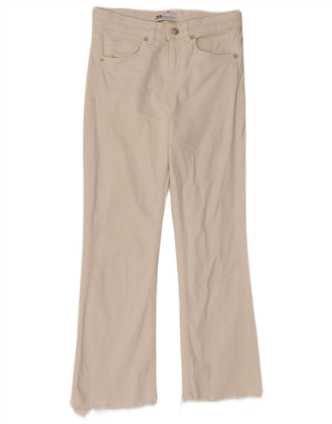 Женские укороченные джинсы Zara Bootcut EU 38, маленькие W28 L24, белые