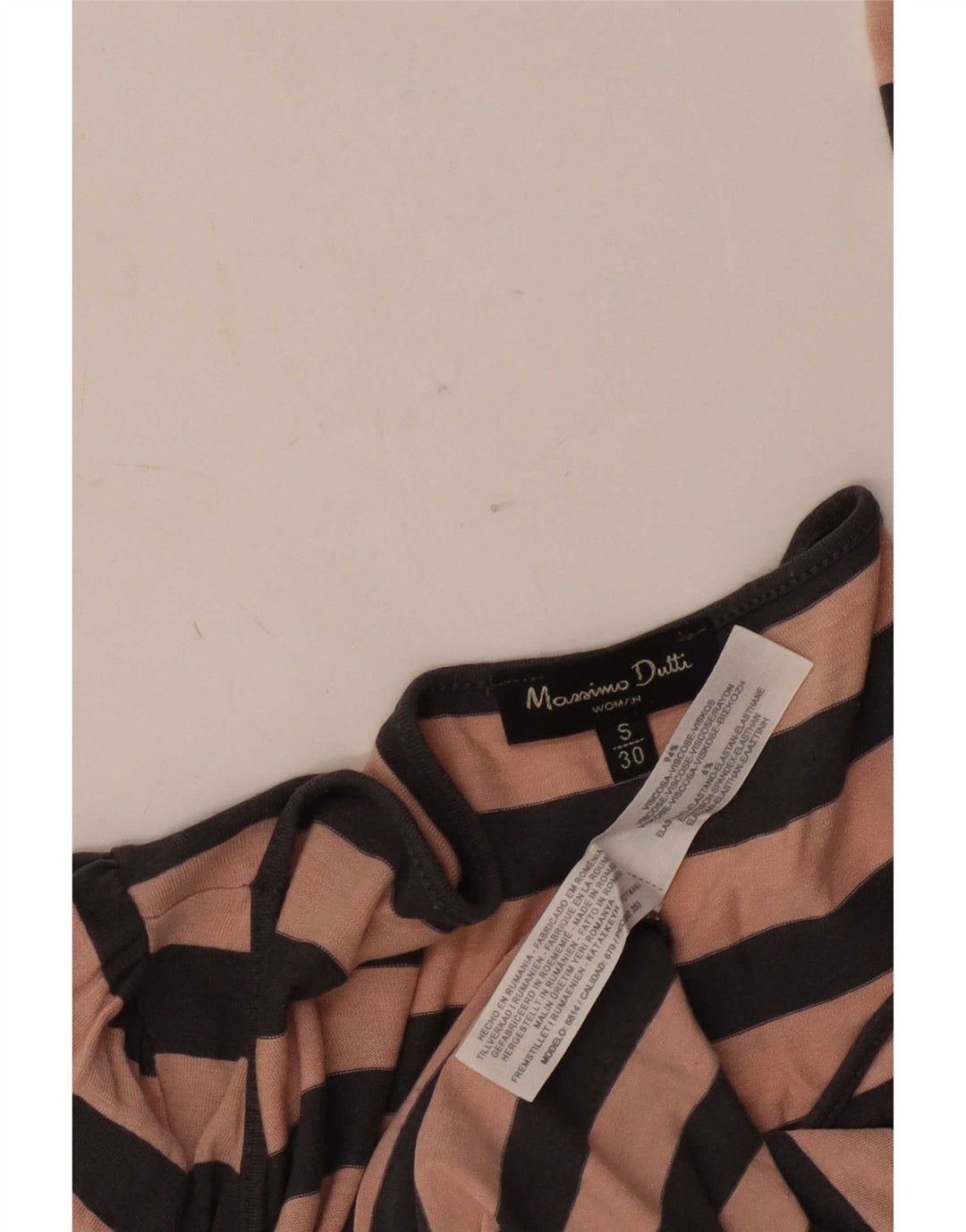 Женский топ Massimo Dutti с длинным рукавом UK 10, маленькая розовая полоска из вискозы