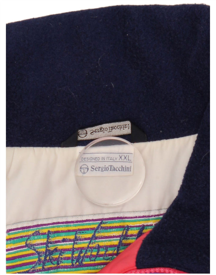 Мужская лыжная куртка Sergio Tacchini UK 44 2XL красная с цветными блоками из полиамида