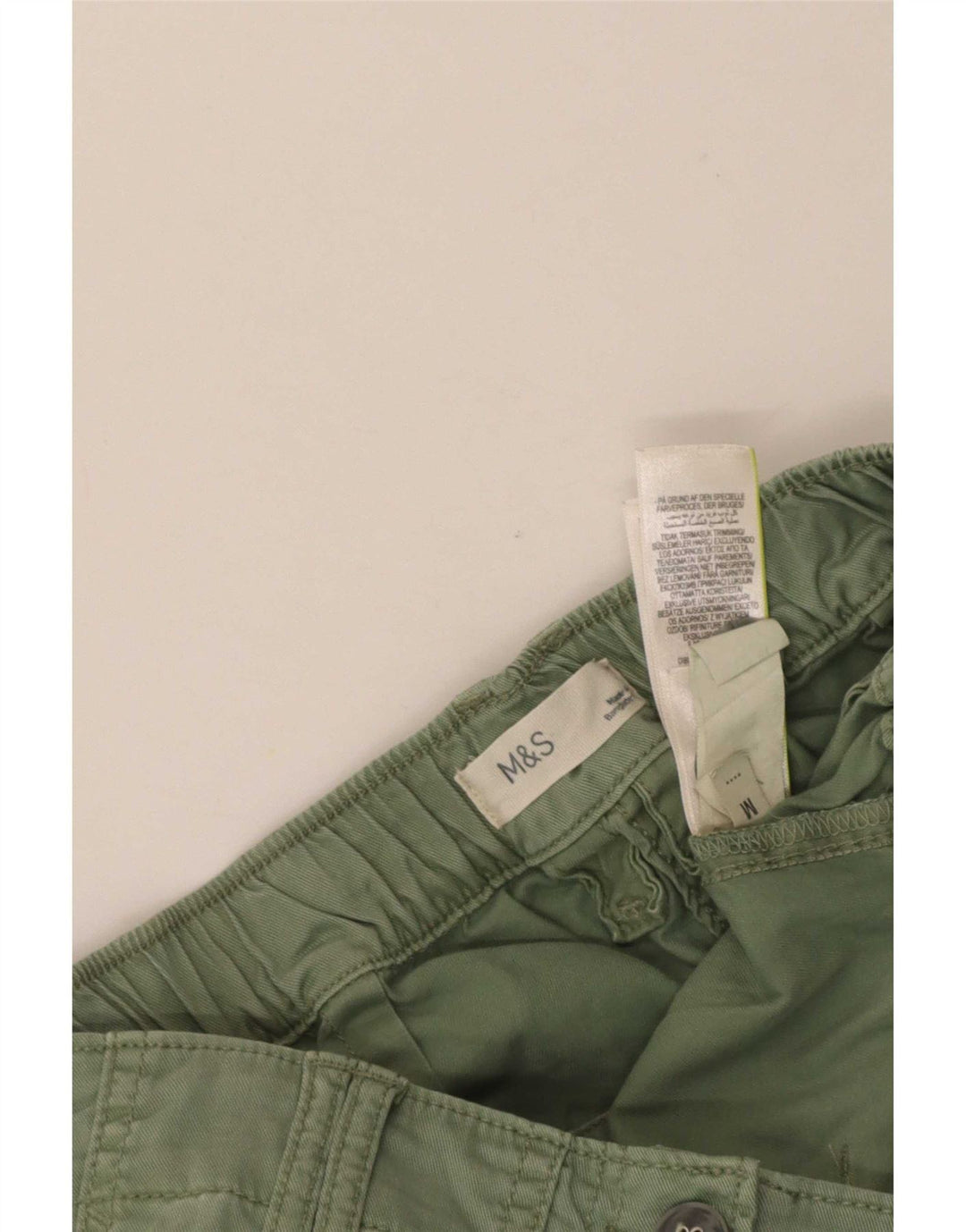 Женские укороченные брюки карго Marks & Spencer, средние W26 L23, зеленые лиоцелл