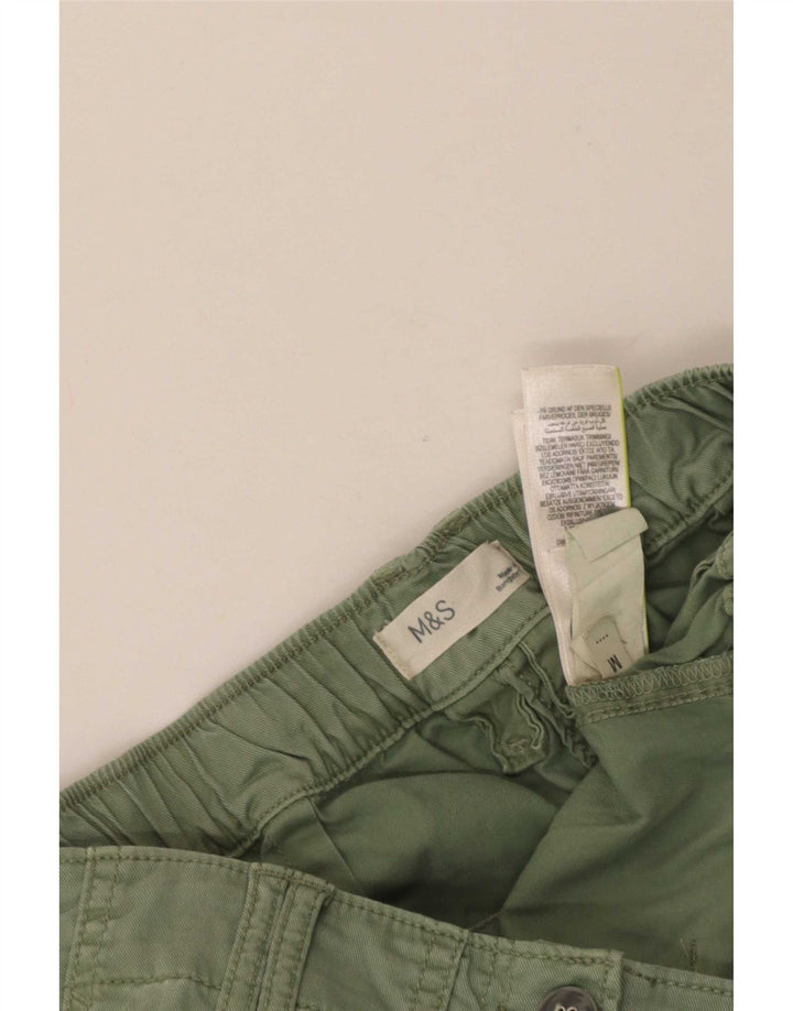 Женские укороченные брюки карго Marks & Spencer, средние W26 L23, зеленые лиоцелл