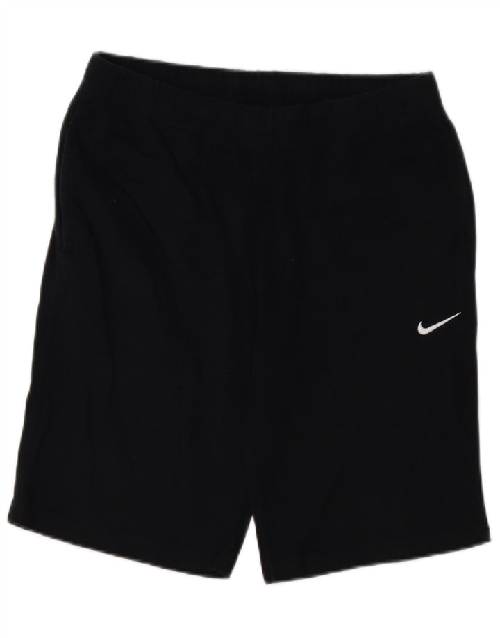 Мужские спортивные шорты NIKE среднего размера, черные, хлопковые