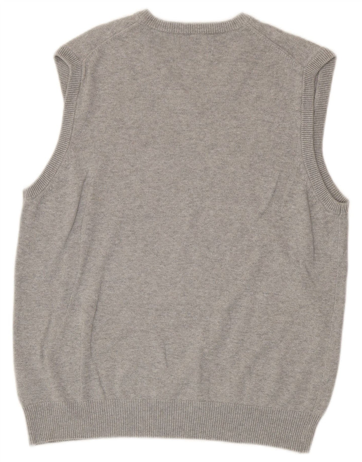 Мужская майка Mark & Spencer Blue Harbour Vest, хлопковая, среднего серого цвета