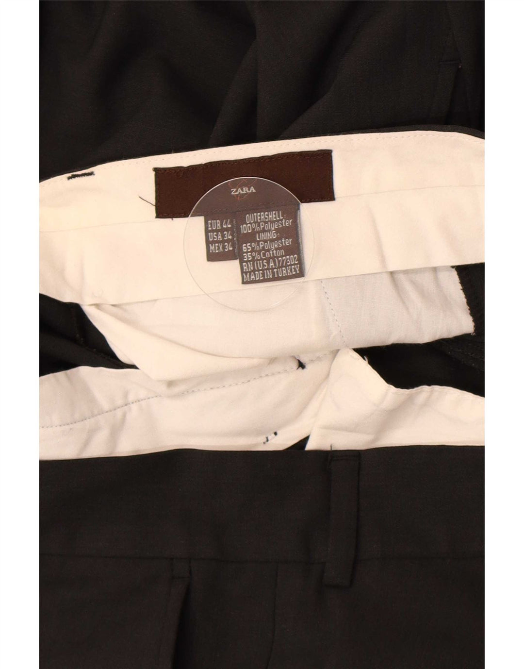 Мужские прямые костюмные брюки Zara EU 44, большие W34 L27, черный полиэстер
