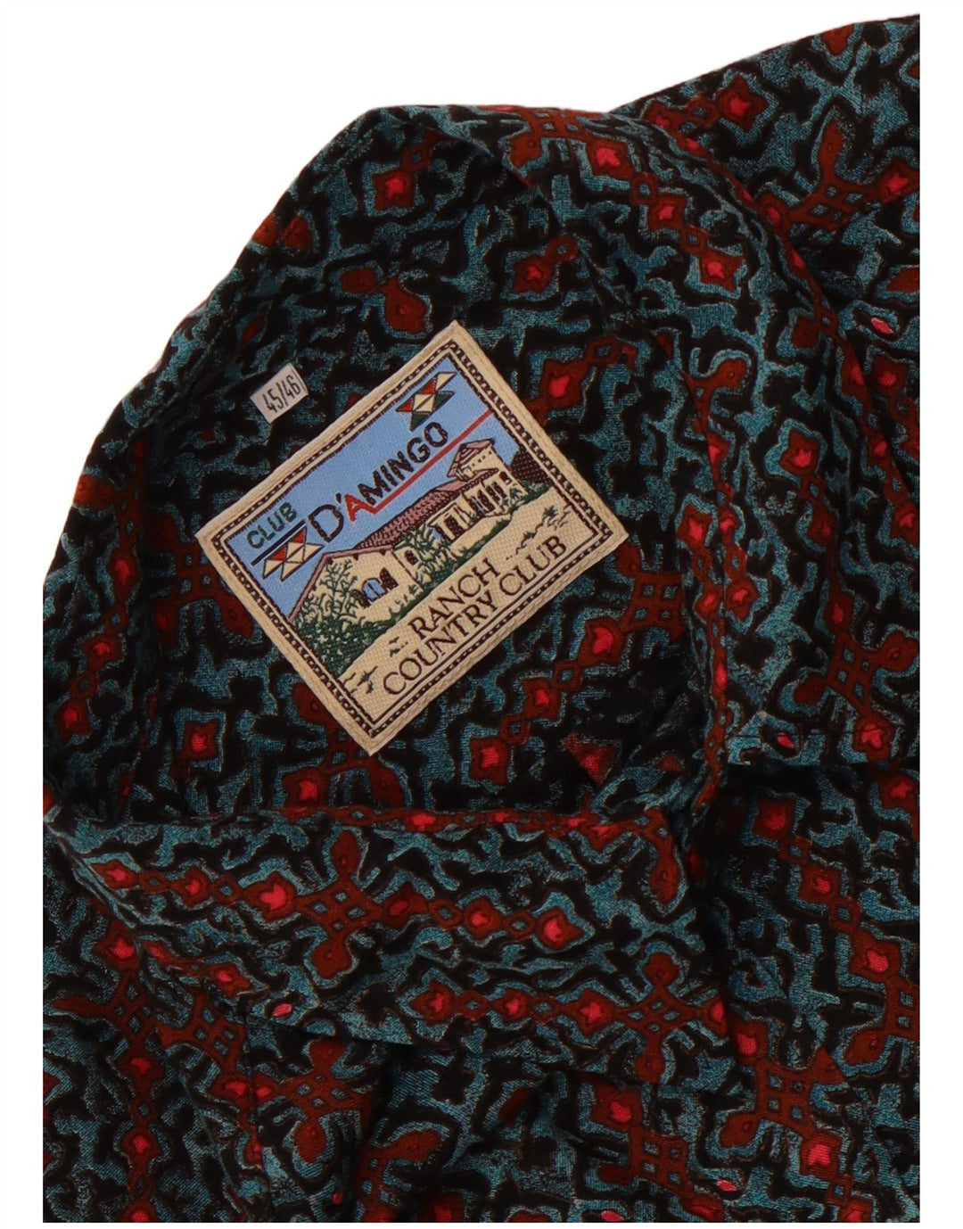 Женская рубашка оверсайз Club D'Amingo IT 45/46, большая разноцветная с геометрическим узором