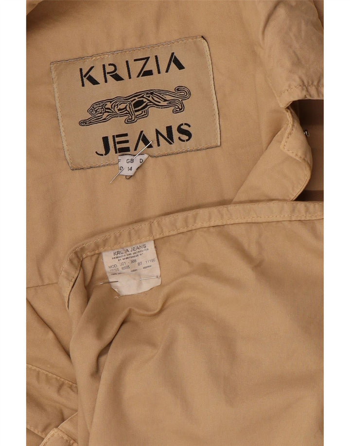 Женская куртка Krizia UK 14, большая, бежевый, хлопок