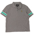 Мужская рубашка-поло свободного кроя Lyle & Scott, хлопковая рубашка с цветными блоками среднего серого цвета