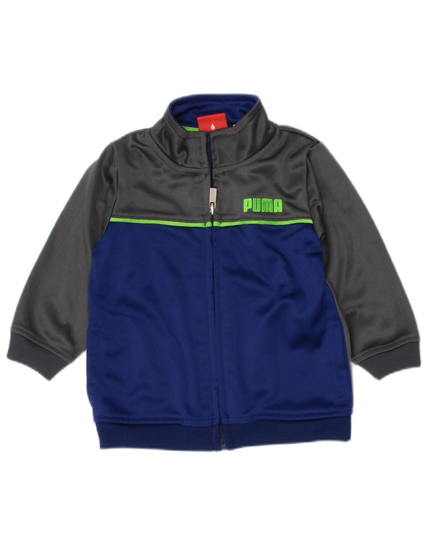Спортивный костюм Puma для мальчиков с графическим рисунком, верхняя куртка 6–9 месяцев, серая с цветными блоками
