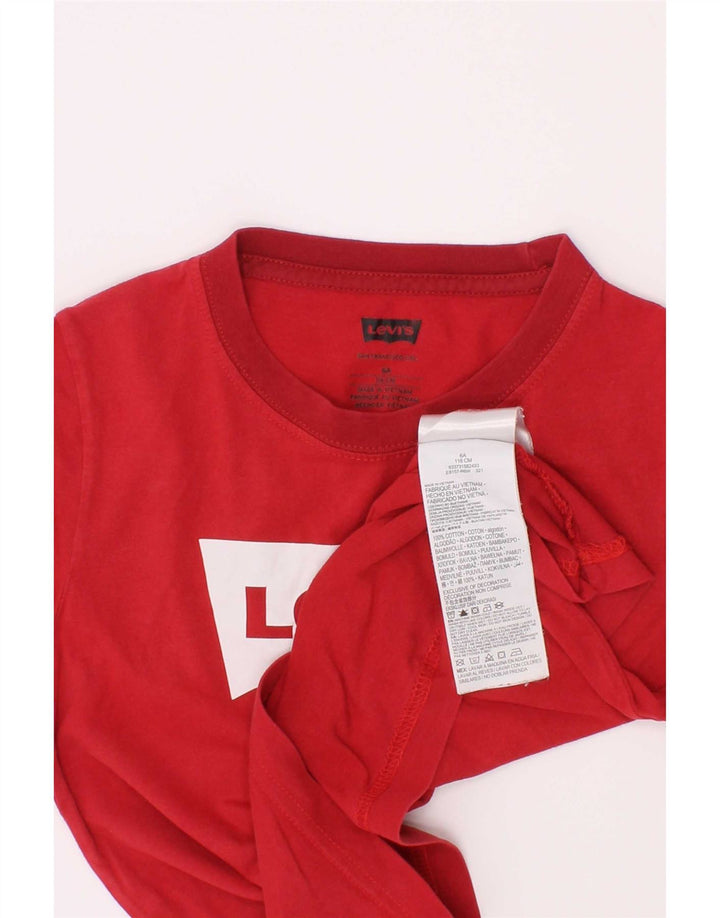 Футболка с рисунком Levi's для мальчиков, 5–6 лет, красный хлопок