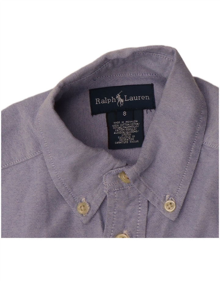 Рубашка Ralph Lauren для мальчиков 7-8 лет, синяя, хлопковая