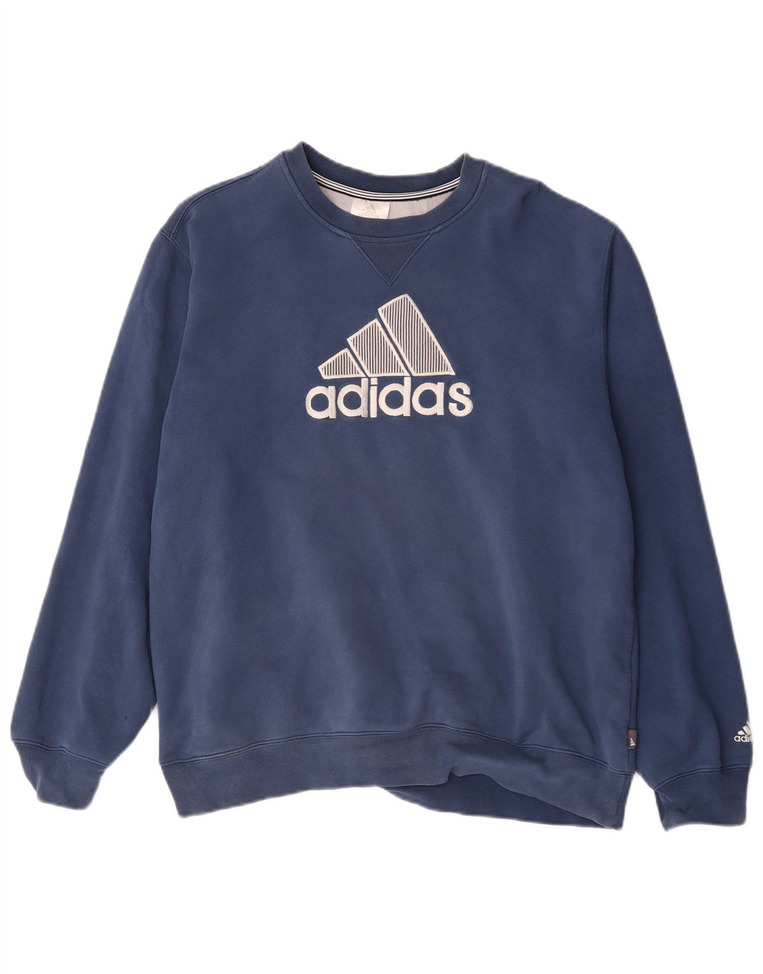 Мужской свитер с рисунком Adidas, большой темно-синий хлопковый джемпер
