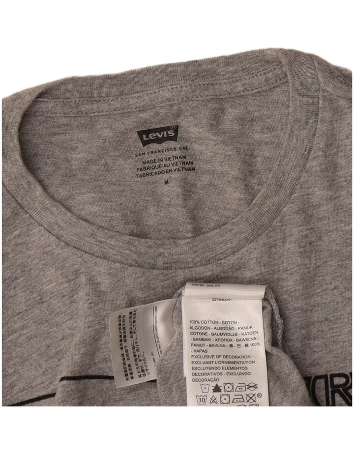 Мужская футболка с рисунком Levi's, хлопковый топ среднего серого цвета