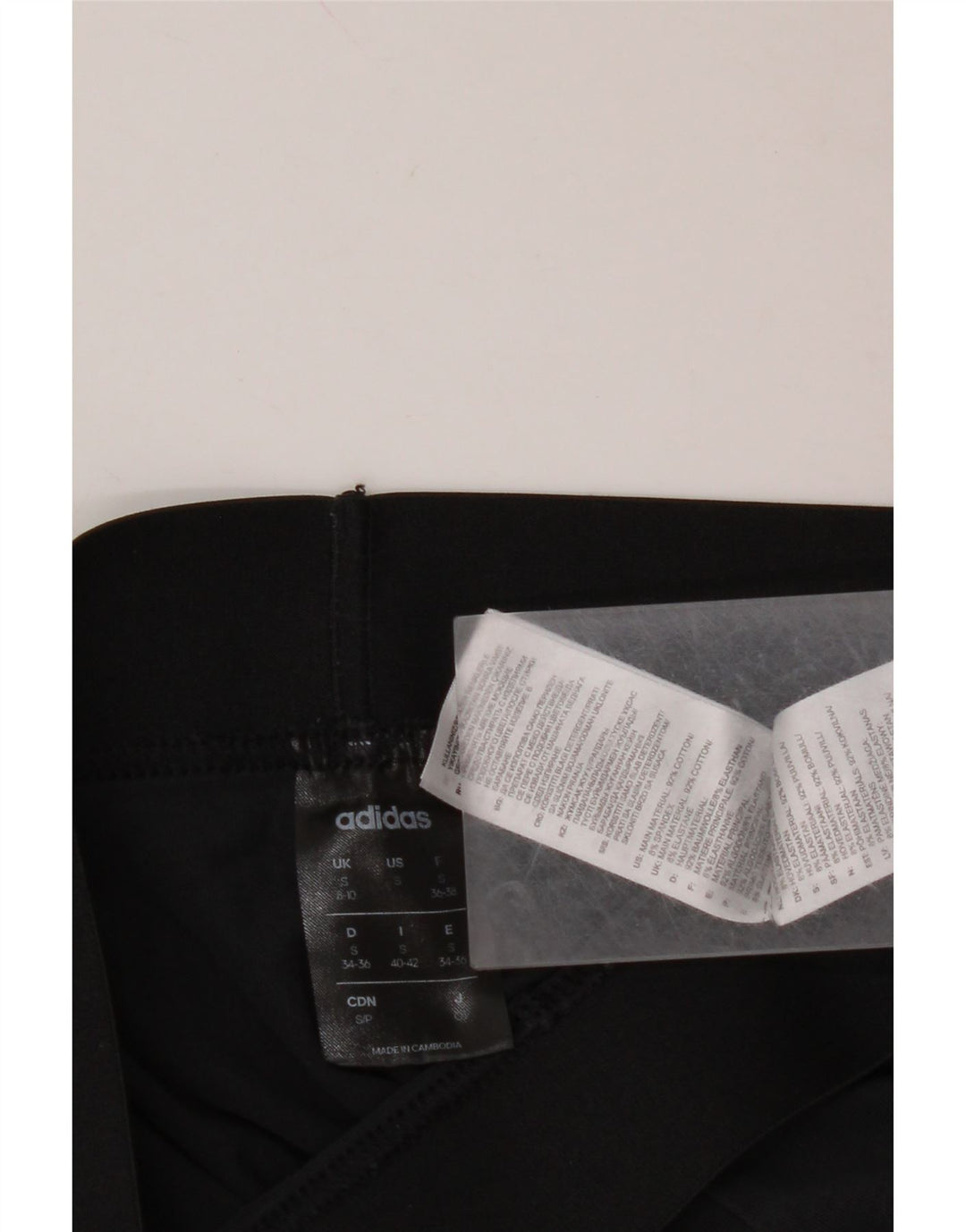 Женские леггинсы ADIDAS UK 10, маленькие, черные, хлопковые