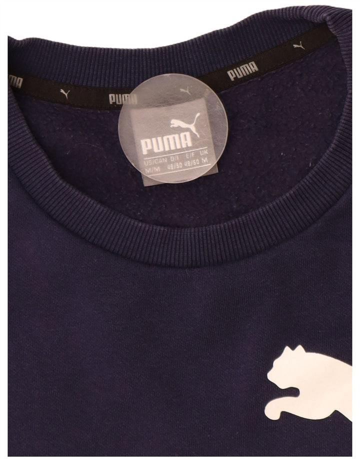 Мужской свитшот с рисунком Puma, средний темно-синий хлопковый джемпер