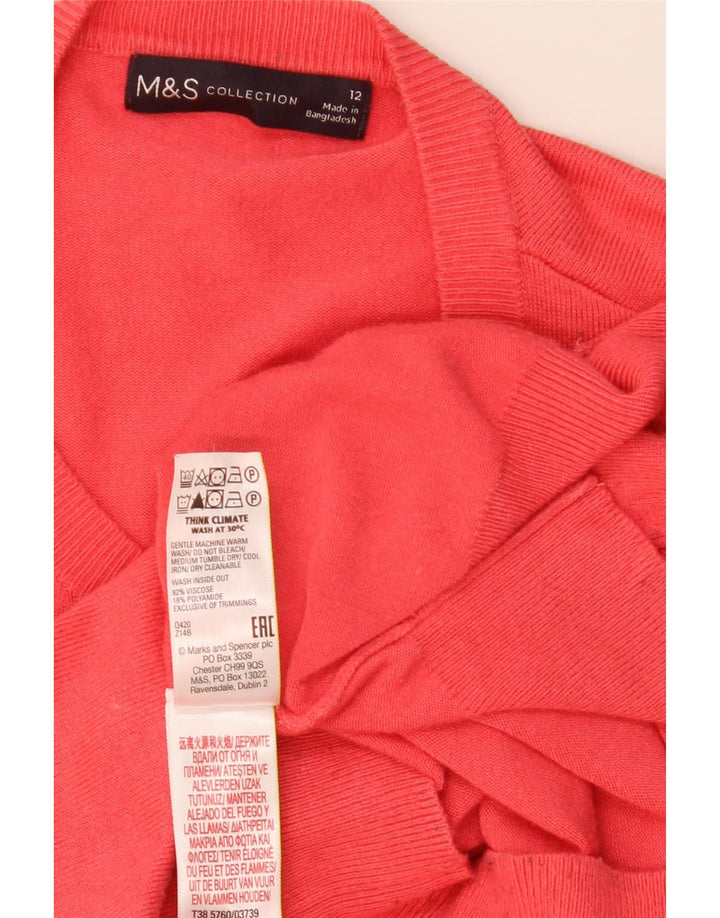 Женский кардиган Marks & Spencer UK 12, средний красный вискоза
