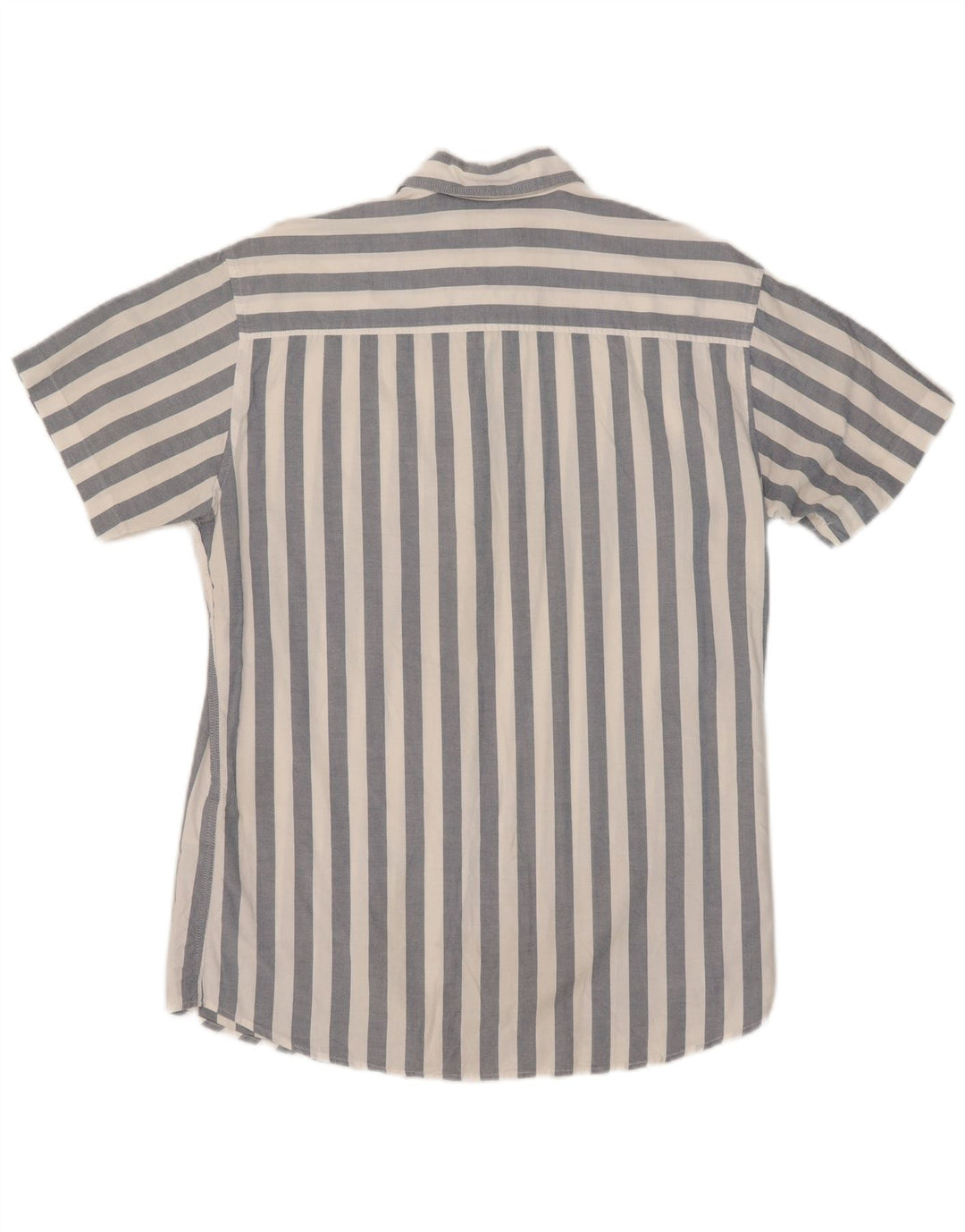 Мужская рубашка с коротким рукавом Jack & Jones из хлопка средней синей полоски