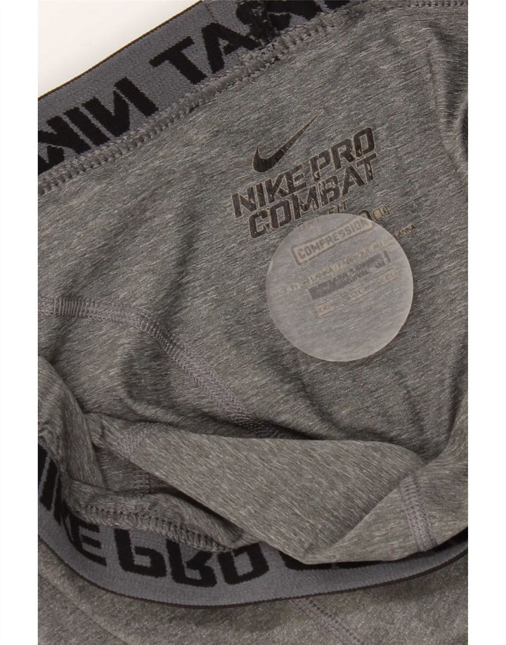 Мужские укороченные леггинсы с графическим рисунком Nike 2XL, серые с цветными блоками