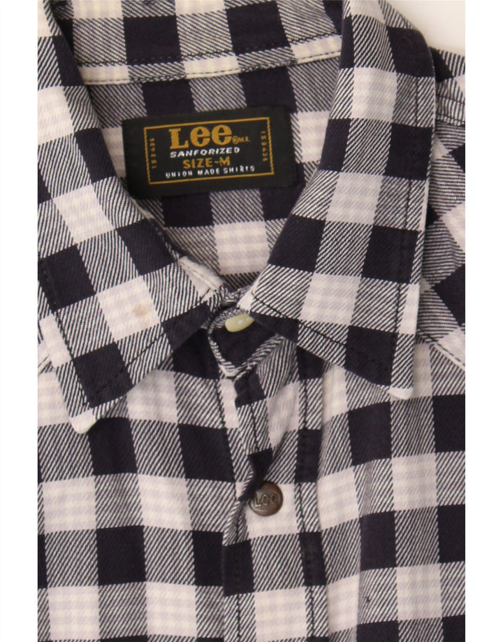 LEE Mens Flannel Shirt Medium Black Check Cotton Vintage Lee and Second-Hand Lee from Messina Hembry 