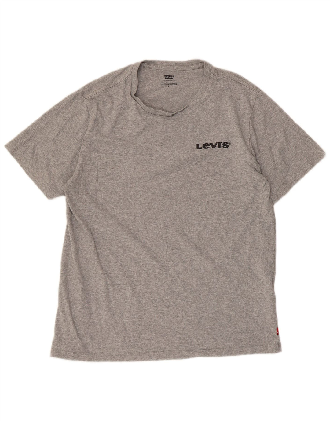 Мужская футболка с рисунком Levi's, хлопковый топ среднего серого цвета с крапинками
