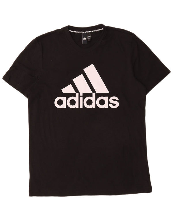 Мужская футболка с рисунком Adidas Top Medium Black Cotton