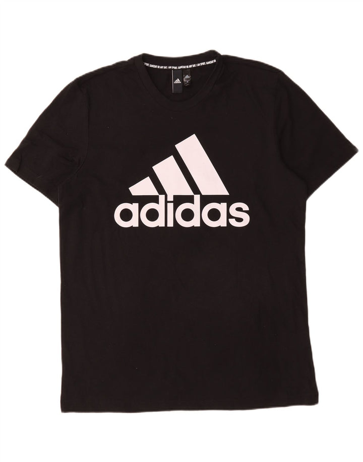 Мужская футболка с рисунком Adidas Top Medium Black Cotton