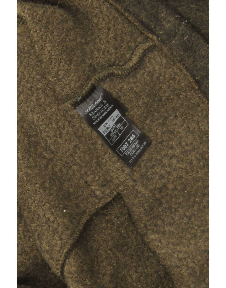 Женская флисовая куртка Marks & Spencer UK 18 XL, полиэстер цвета хаки