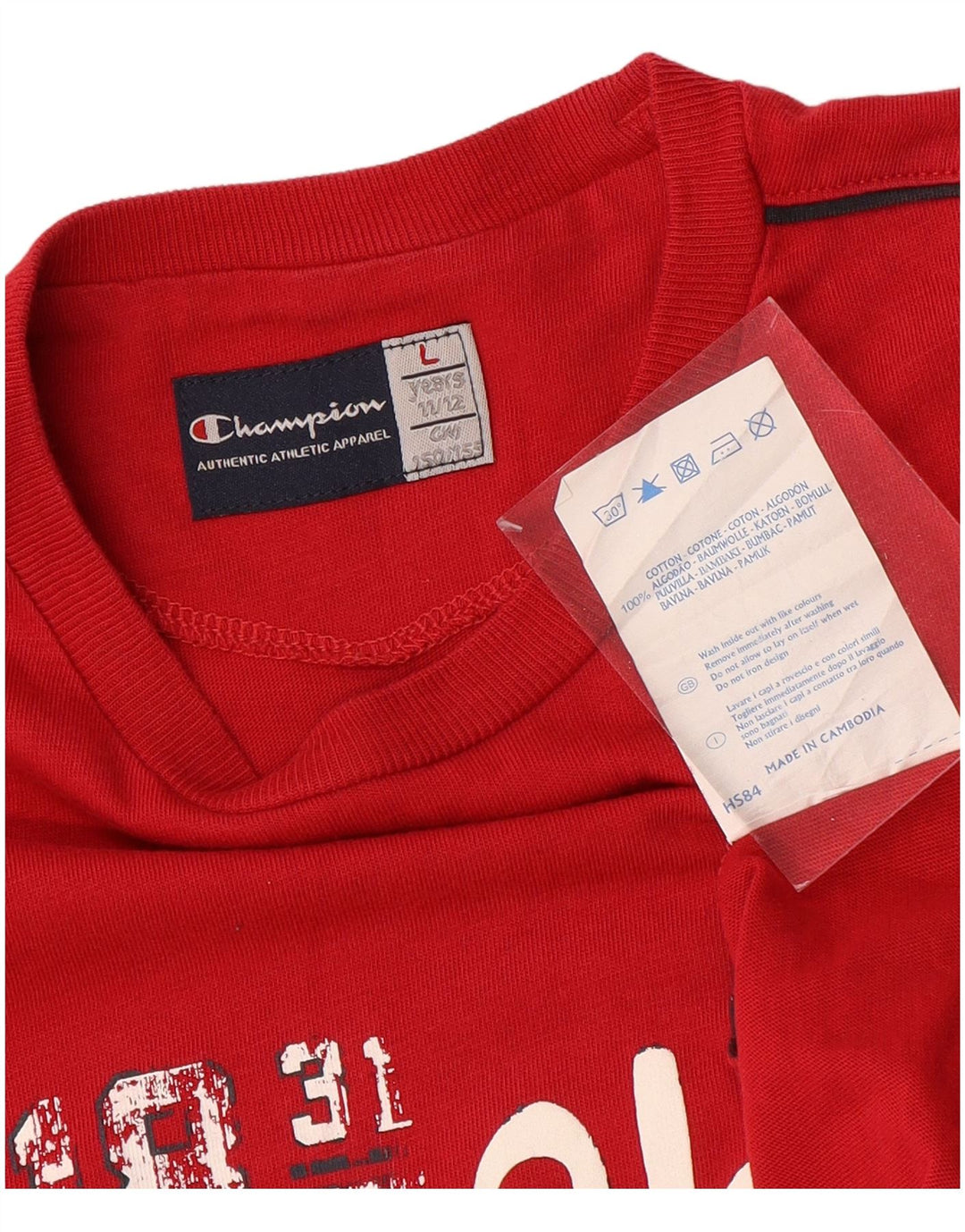 Жилет с рисунком CHAMPION для мальчиков, 11–12 лет, большой размер, красный, хлопок с цветными блоками