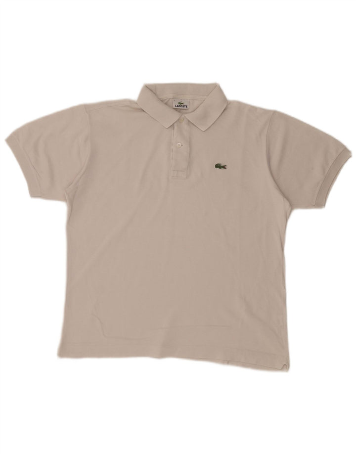Мужская рубашка-поло Lacoste, размер 4, средний белый хлопок