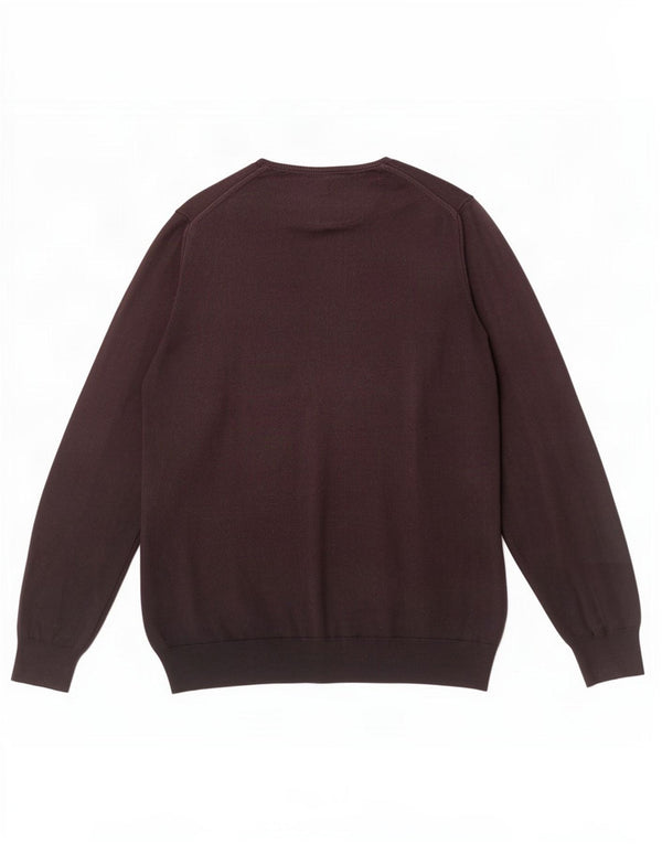 Zara Mens Regular Fit Crew Neck Jumper Sweater Large Brown
