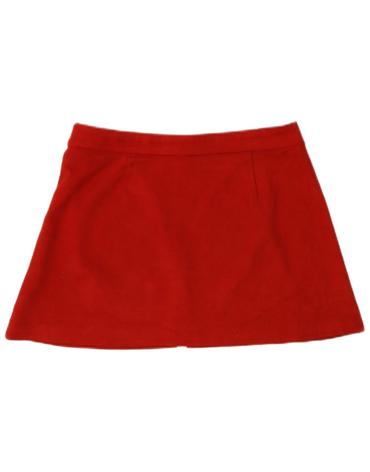 Женская мини-юбка Zara Trafaluc, большая, W32, красный полиэстер