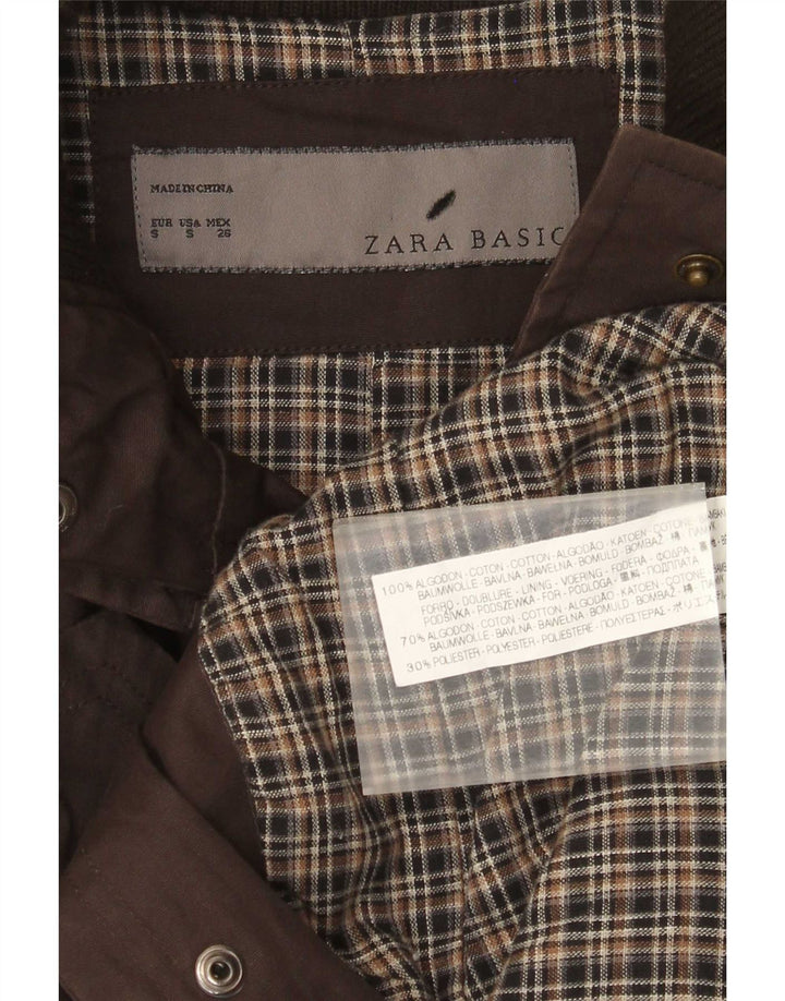 Женская куртка Zara UK 10, маленькая, коричневый, хлопок