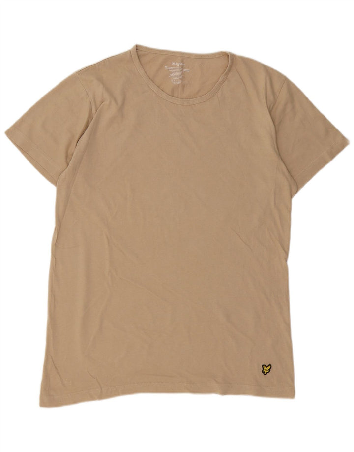 Мужская футболка Lyle & Scott Top среднего бежевого цвета из хлопка