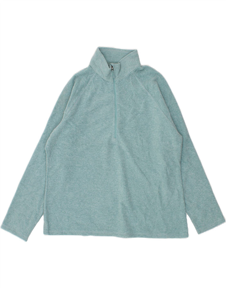 EDDIE BAUER Womens Zip Neck Fleece Jumper UK 20 2XL Blue Polyester Vintage Eddie Bauer and Second-Hand Eddie Bauer from Messina Hembry 