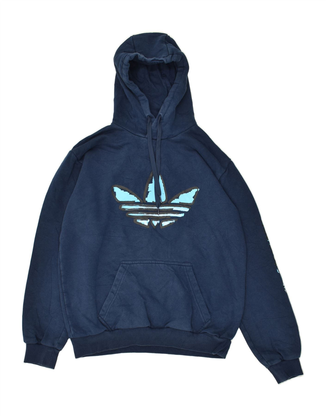 Мужской джемпер с капюшоном ADIDAS с рисунком, средний темно-синий, полиэстер