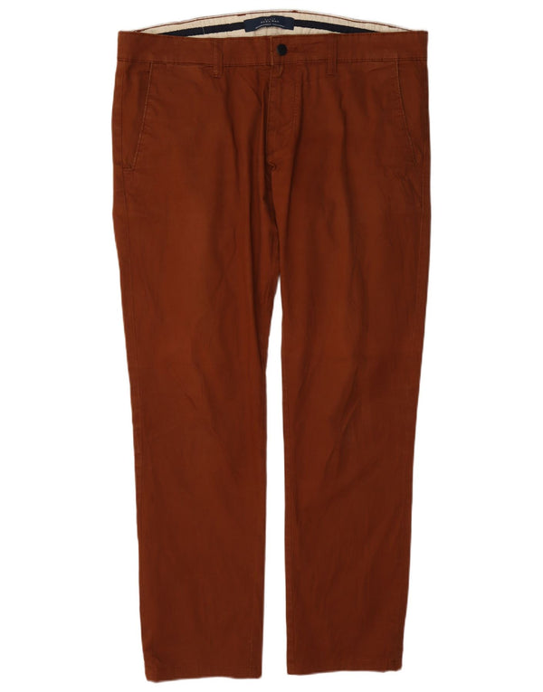 Мужские прямые брюки-чиносы Zara EU 44, большие W34 L31, коричневые, хлопок